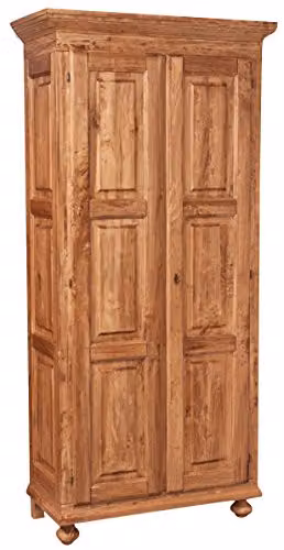 Armario de estilo country Biscottini de madera maciza de tilo con acabado natural An/P/Al: 100 x 50 x 210 cm