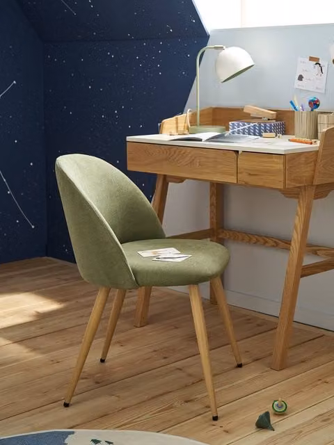Silla infantil retro Vertbaudet en tejido verde