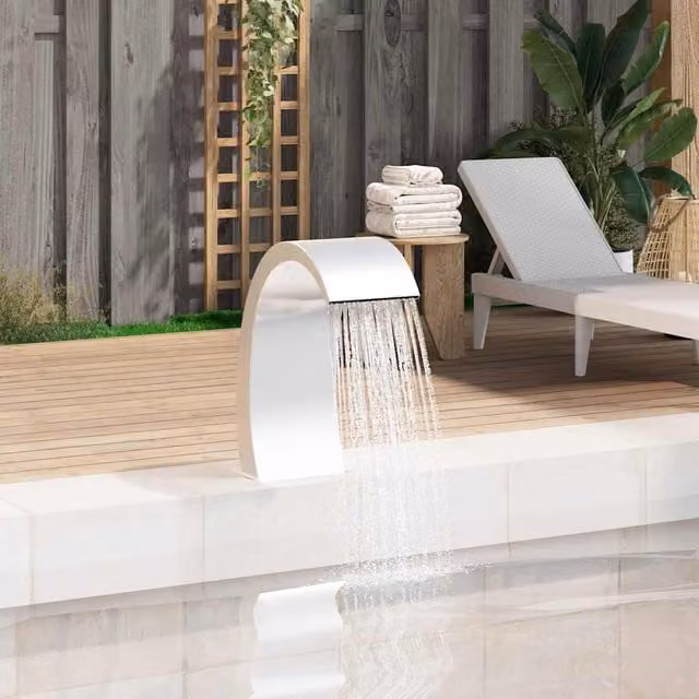 Fuente de piscina vidaXL de acero inoxidable color plata An/P/Al: 22 x 60 x 70 cm