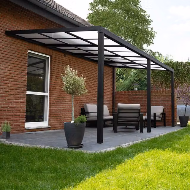 Cubierta de terraza Home Deluxe SOLIS DELUXE en color gris, An/P/Al: 579 x 295 x 233 cm