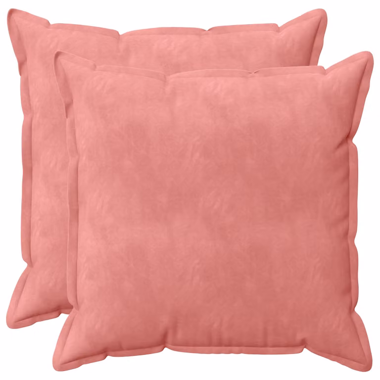 Set de 2 fundas de almohada HOUTEN de vidaXL en terciopelo rosa, 70 x 70 cm