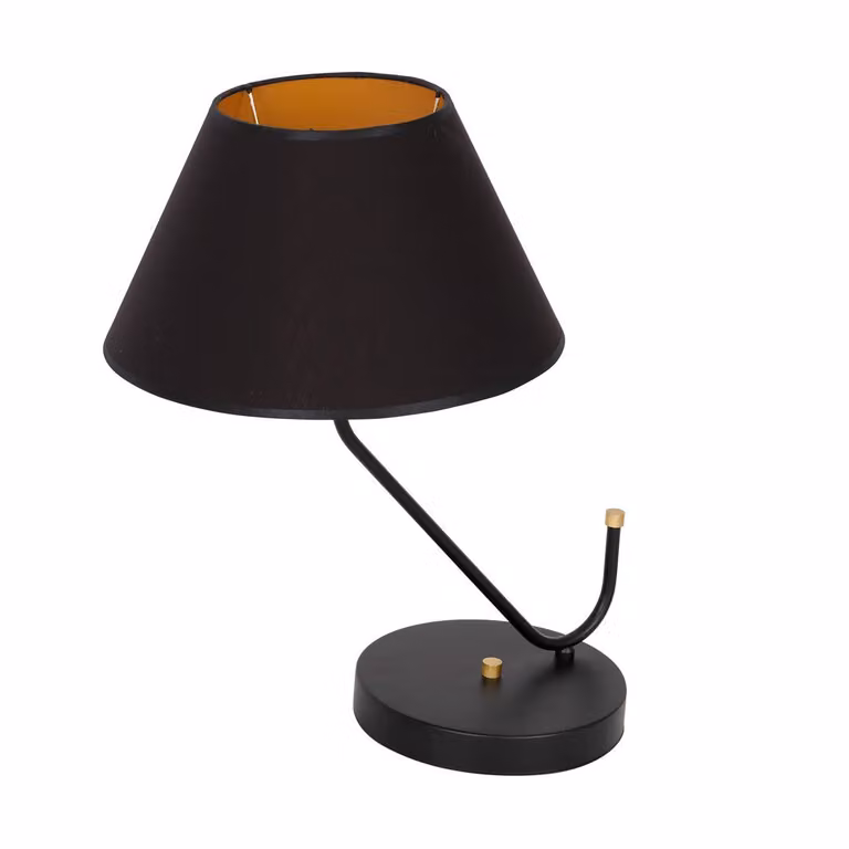 Lámpara de mesa Victoria Black de Milagro en color negro con pantalla de tela y estructura de metal, compatible con casquillo E27