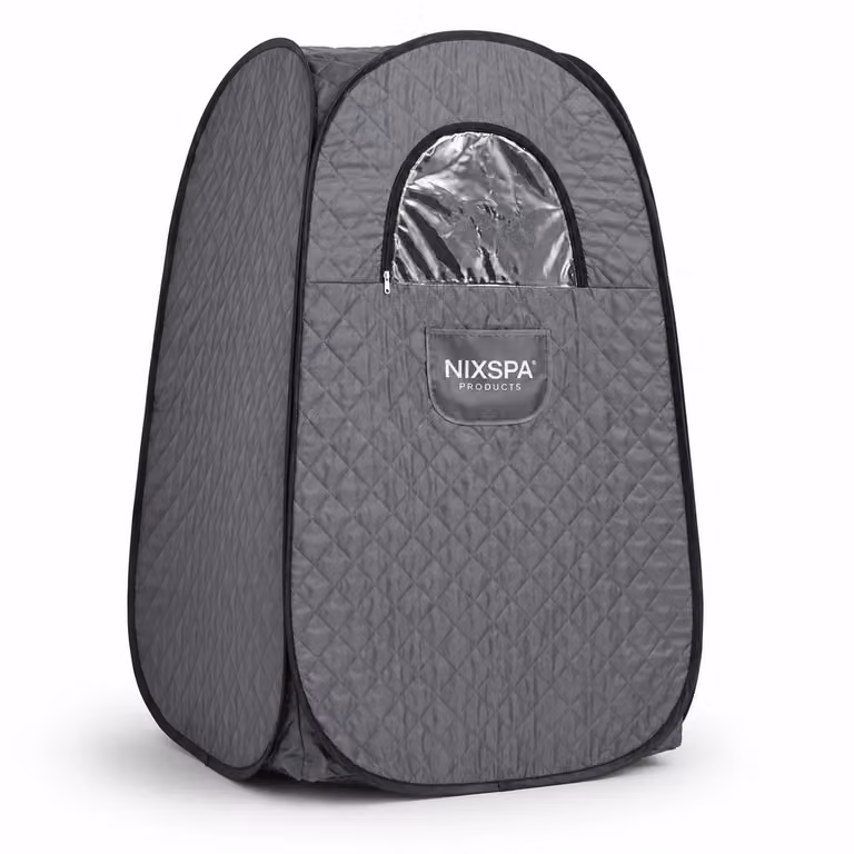 Sauna Finlandesa Portátil de Vapor Nix Spa con Generador Independiente en Gris y Transparente