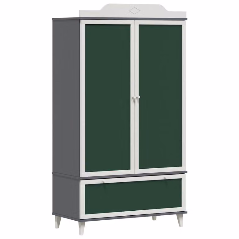 Armario de almacenamiento creativo para niños vidaXL en color gris y madera con estantes y barra de colgar An/P/Al: 90 x 45 x 165 cm