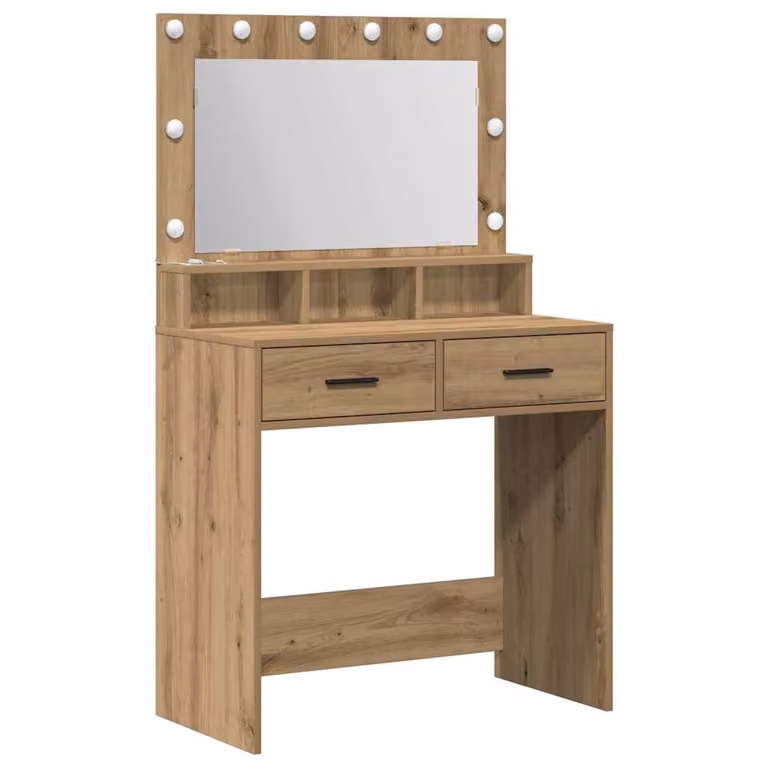 Mesa tocador moderna vidaXL en color roble marrón, An/P/Al: 79 x 41 x 135 cm