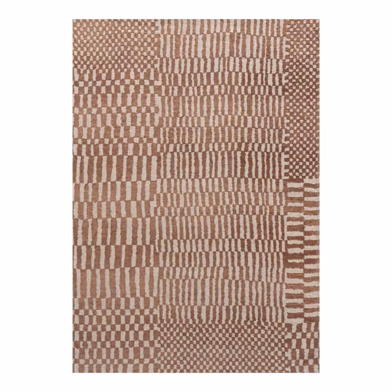 Alfombra lavable Louis de Poortere Berber de estilo marroquí y diseño minimalista en rojo y marrón para interior o exterior, An: 240 cm, Al: 340 cm