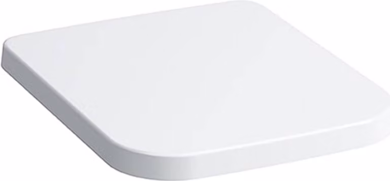Asiento de inodoro Laufen Pro S cuadrado con tapa y sistema de cierre suave en color blanco
