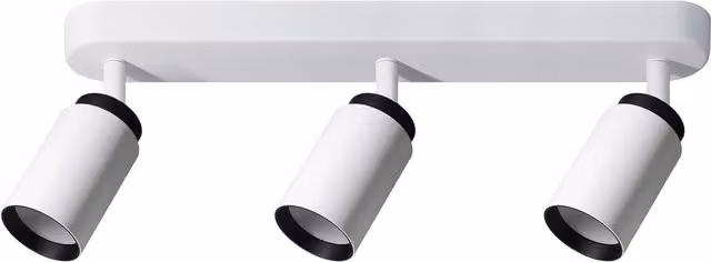 Barra de focos de techo tipo spot Malga 3 Duo de EDO SOLUTIONS en blanco y negro con 3 bombillas GU10 ajustables e IP20