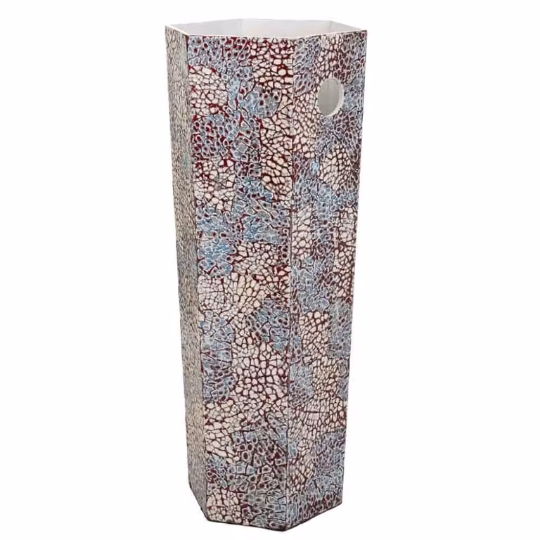 Paragüero Wanderlust Deco con estampado multicolor en blanco, rojo y azul, An/P/Al: 24 x 24 x 58 cm