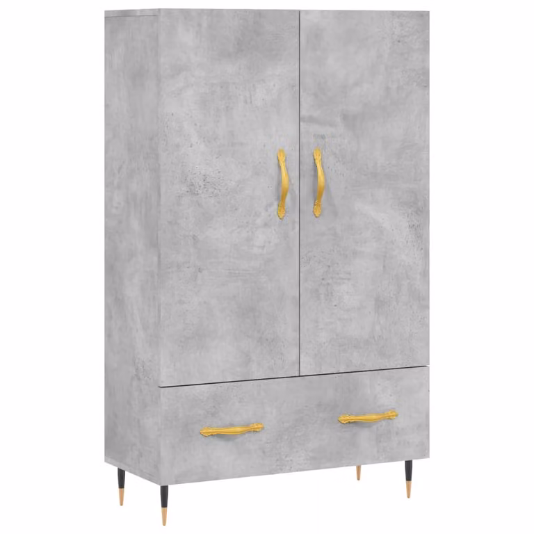 Aparador alto moderno vidaXL de madera de ingeniería y metal en color gris hormigón An/P/Al: 69,5 x 31 x 115 cm