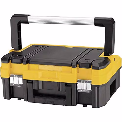 Maletín para herramientas DeWalt TSTAK I con asa de aluminio, apilable y con insertos, Negro y Amarillo, An/P/Al: 44 x 33,2 x 18,4 cm