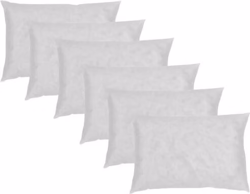 Pack de 6 rellenos de cojín rectangulares de fibra hueca Fusionhome en color blanco, An/P: 60 x 45 cm