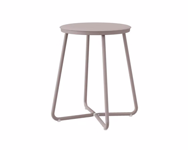 Taburete Geyser Cosmic en acero inoxidable y polipiel beige An/P/Al: 38,8 x 38,8 x 41 cm