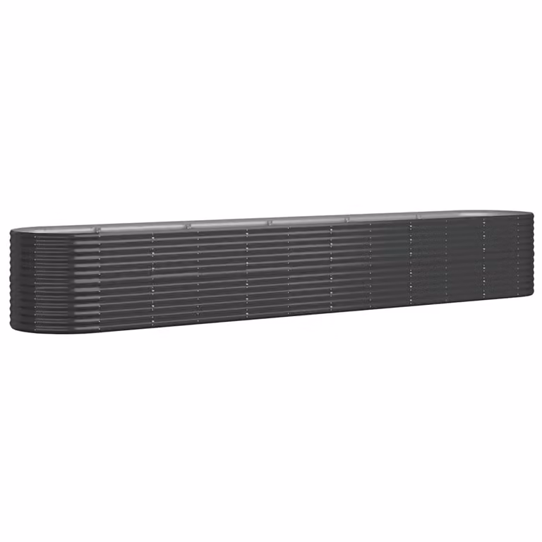 Jardinera arriate Syfax de acero galvanizado color antracita An/P/Al: 440 x 80 x 68 cm