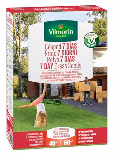 Semilla de césped Vilmorin Césped 7 Días para terrenos de menos de 100 m², 1 kg