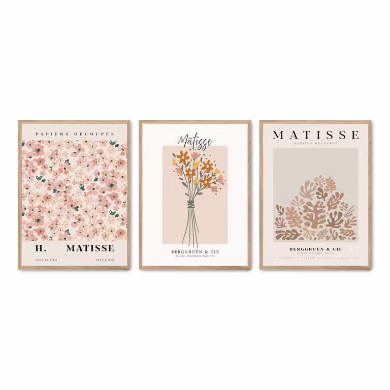 Set de 3 pósteres florales de Poster Lab, ilustración multicolor en papel, An/Al: 50 x 70 cm