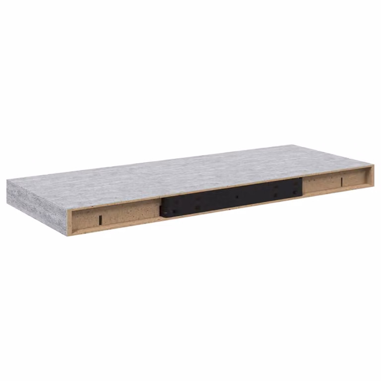 Set de 4 estantes flotantes para pared vidaXL en MDF color gris, An/P/Al: 60 x 23,5 x 3,8 cm