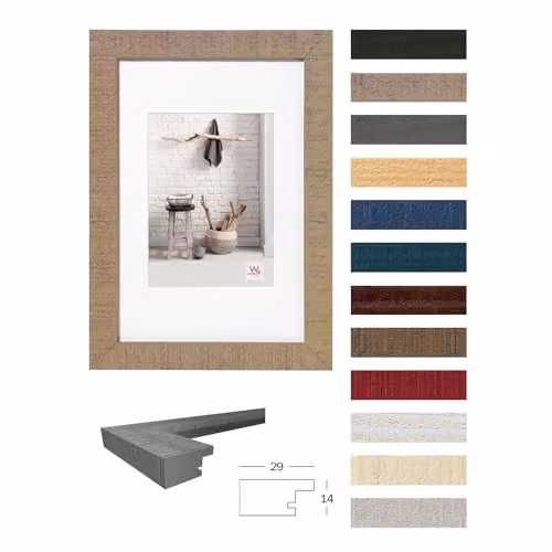 Marco de madera Walther Design HO050D Home, color gris, An/Al: 40 x 50 cm