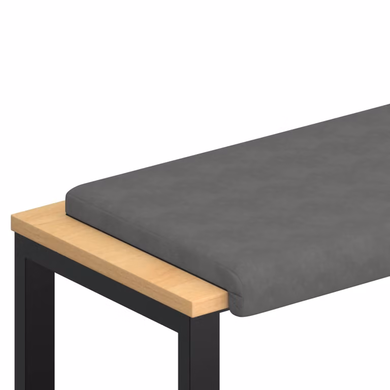 Cojín de banco rectangular de microfibra vidaXL en gris con base antideslizante y Profundidad: 35 cm