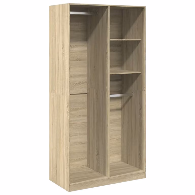 Armario de madera vidaXL color roble Sonoma con puertas y estante, An: 100 cm, P: 50 cm, Al: 200 cm