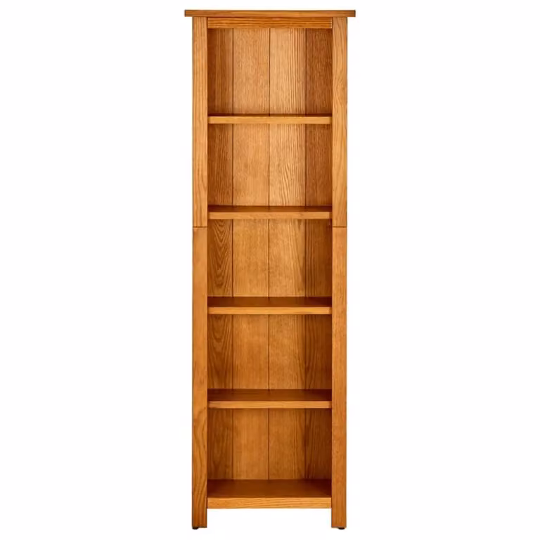 Estantería de 5 niveles Maison Chic de madera de roble en color marrón, An/P/Al: 45 x 22 x 140 cm
