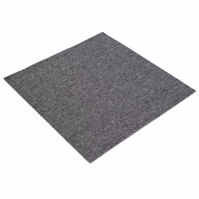 Set de 36 azulejos de alfombra modernos vidaXL en color gris, fabricados en polipropileno con pelo en bucle, An/P: 50 x 50 cm