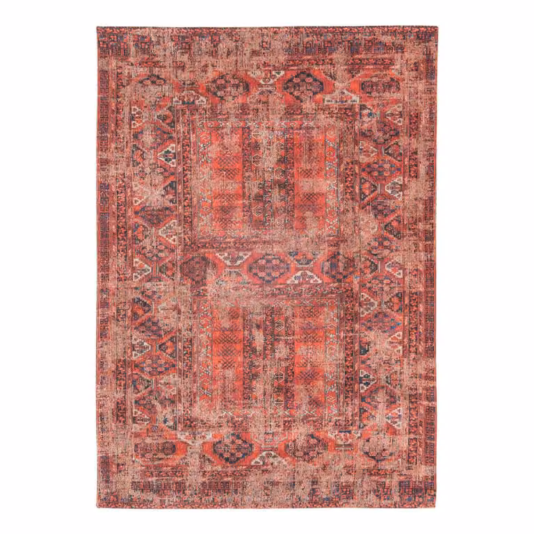 Alfombra lavable Louis de Poortere de estilo oriental y vintage en color rojo para interior o exterior, An/P: 140 x 200 cm
