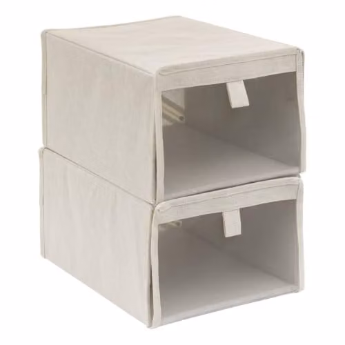 Lote de 2 zapateros de tela Dressy Plus de 5five en color beige para adultos