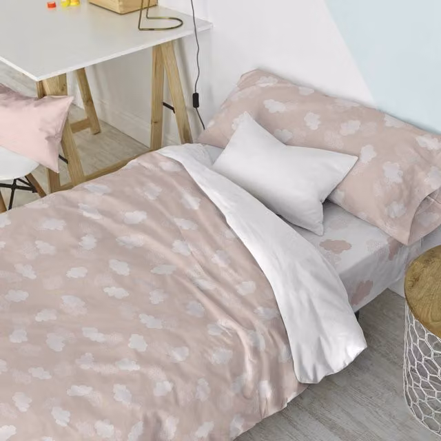 Juego de cama nórdico Clouds de Basic Kids para niños, 2 piezas, color rosa, de algodón, An/P/Al: 200 x 220 x 150 cm