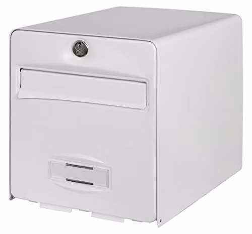 Buzón de acero galvanizado Burg-Wächter de 2 puertas en color blanco