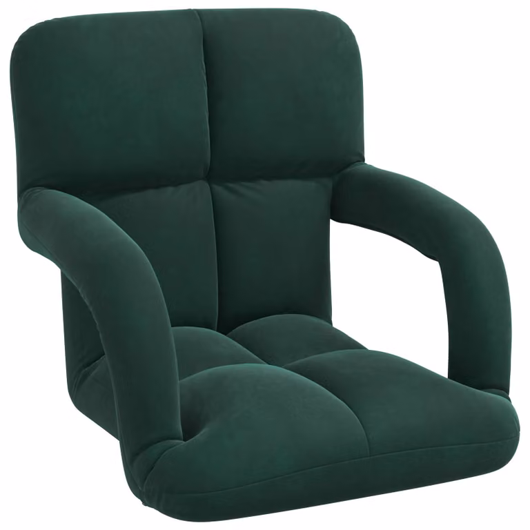 Sillón relax ajustable de terciopelo verde con estructura de metal vidaXL