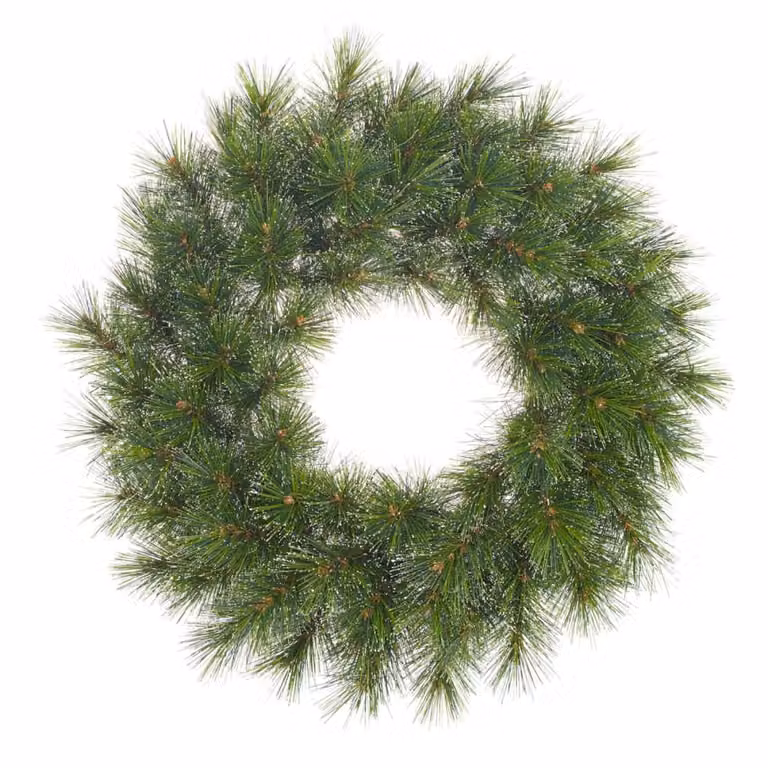 Corona decorativa Glendon de Black Box Trees en color verde, diseño floral redondo para Navidad, Al 45 cm x An 10 cm x P 45 cm