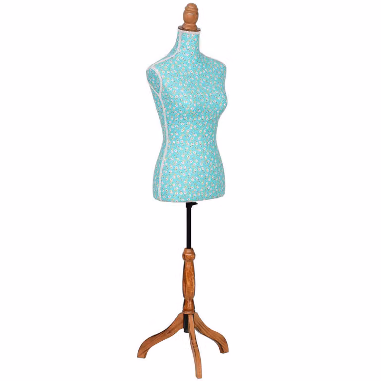 Maniquí de cuerpo entero Wanderlust Deco con diseño floral multicolor, madera y espuma, An/P/Al: 37.5 x 24 x 168 cm