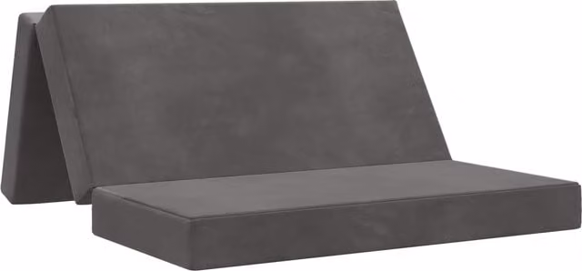 Sofá cama plegable SYFAX de terciopelo gris en diseño moderno para salón o dormitorio, An/P/Al: 120 x 67 x 45 cm