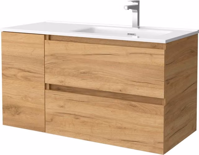 Mueble de baño Salgar Bequia con lavabo Oslo, coqueta con una puerta derecha y sistema de cierre suave