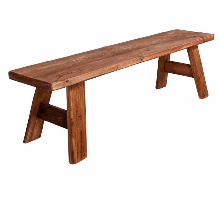 Banco de madera Amalfi de MISTERWILS FURNITURE FOR FREE SOULS en color marrón y beige, estilo rústico, An/P/Al: 140 x 40 x 37 cm