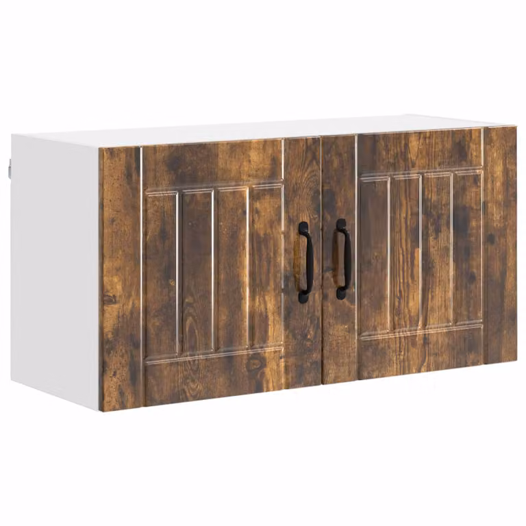 Armario de pared para cocina vidaXL LUCCA en color marrón, diseño moderno con puertas batientes, An/P/Al: 80 x 31 x 40 cm