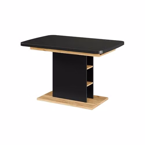 Mesa de comedor extensible Vicco Fenaro en negro y roble dorado