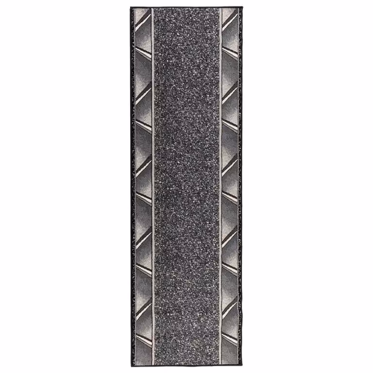 Alfombra Runner vidaXL FLORNES de tejido gris en polipropileno para pasillo, An/P/Al: 100 x 300 x 0,7 cm