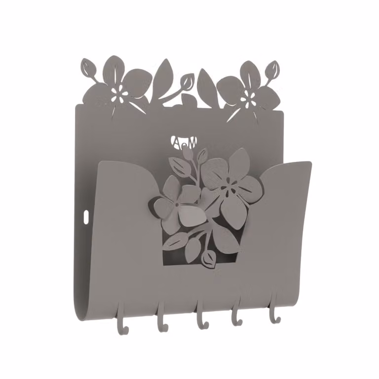 Colgador de llaves de pared Arti & Mestieri en metal color marrón y gris An/Al/P: 28 x 24 x 5 cm