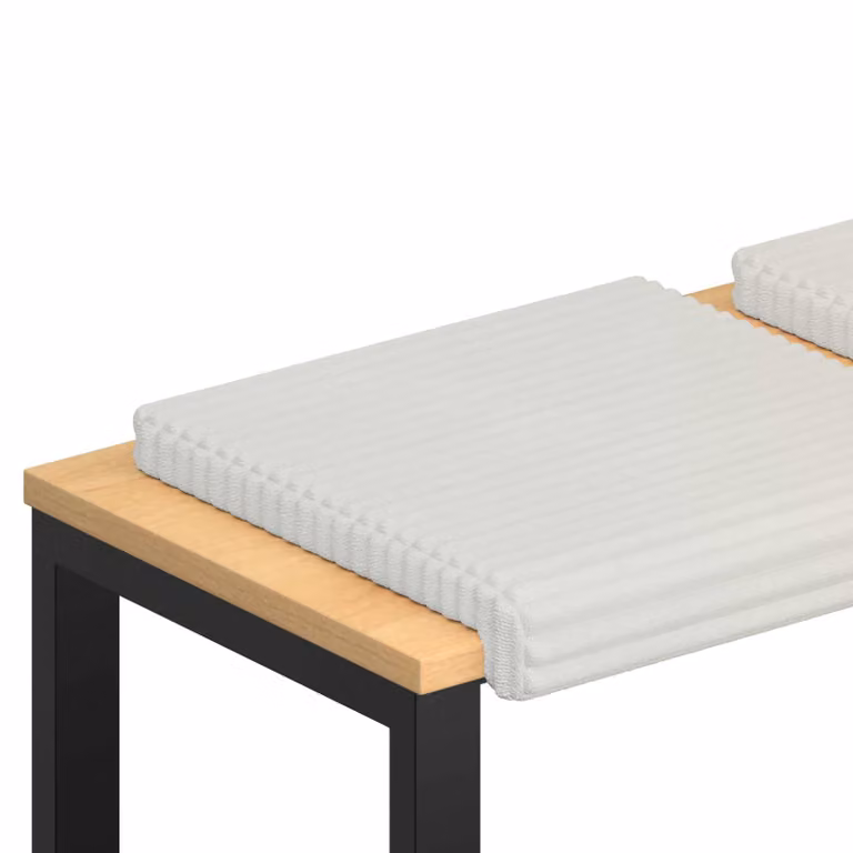 Set de 2 cojines para banco vidaXL en terciopelo de pana color beige