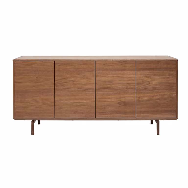 Aparador vintage Miliboo SUVA de madera con 4 puertas en color marrón oscuro