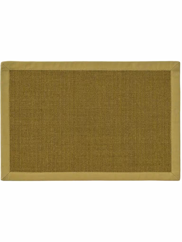Felpudo rectangular Benuta de sisal y yute en color verde, An: 60 cm, Al: 90 cm