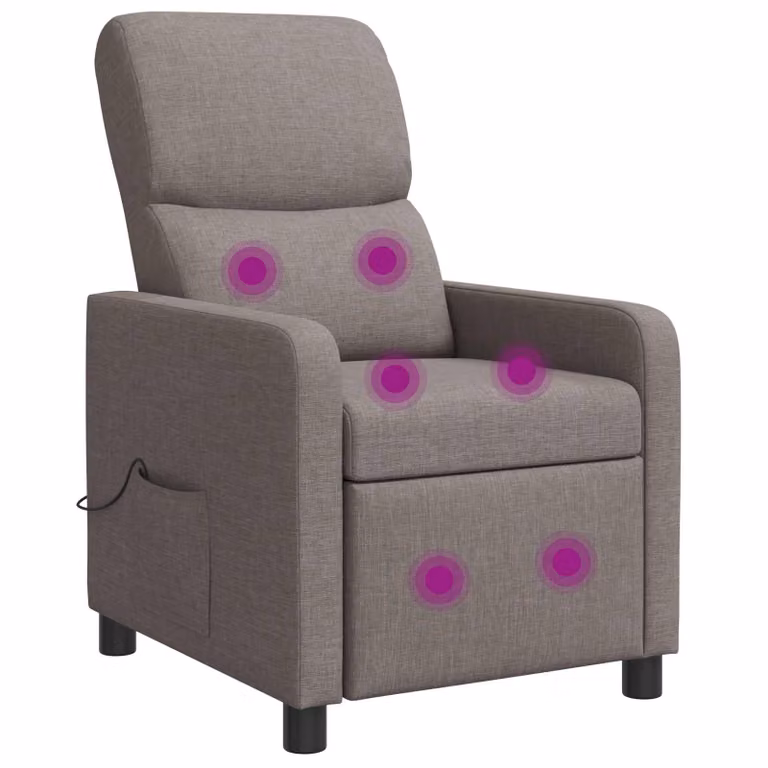 Silla de masajes reclinable vidaXL en poliéster gris con reposabrazos para adultos