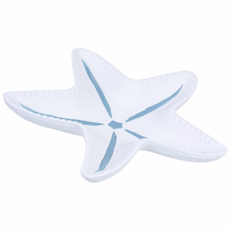 Bandeja decorativa de madera con forma de estrella Wanderlust deco en azul y blanco An/P/Al: 40 x 39 x 5 cm