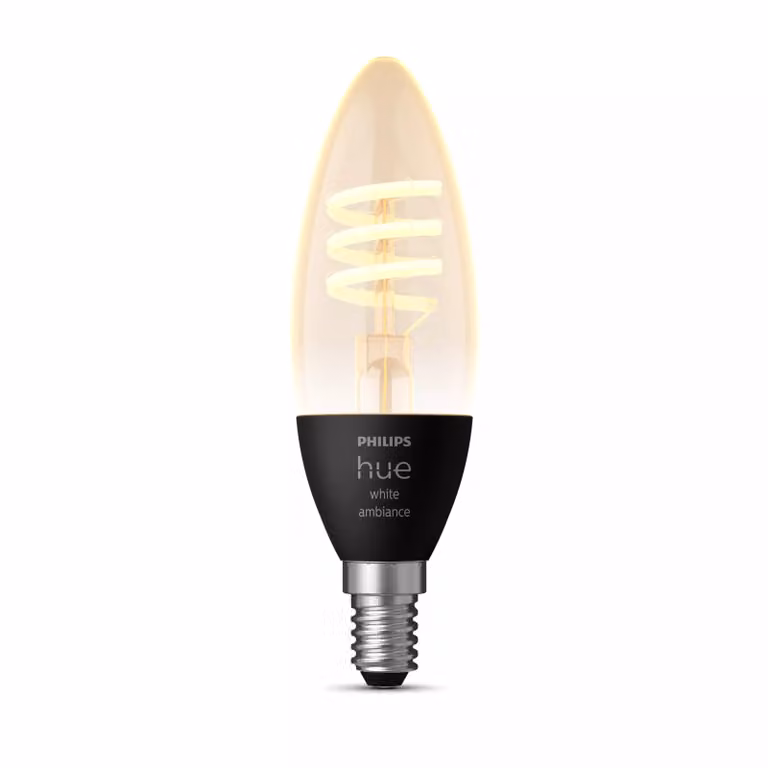 Bombilla Inteligente Philips Hue Filament White Ambiance Vela LED E14 Transparente Vintage