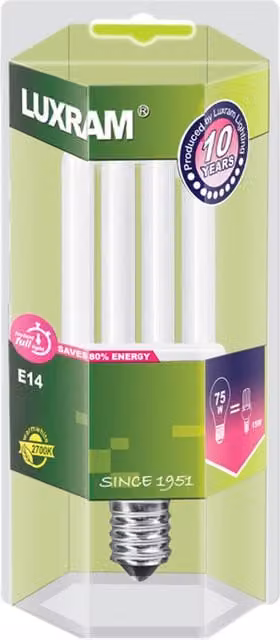 Pack de 6 bombillas Luxram E14 Super Mini Supreme de 15W con luz blanca cálida de 2700K y 878 lm en color blanco