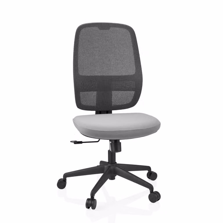 Silla de oficina ergonómica profesional hjh OFFICE en tejido de malla gris y negro para home office