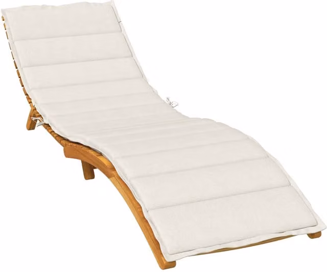 Cojín para tumbona vidaXL en tela beige, resistente a los rayos UV y antideslizante, An/P/Al: 200 x 50 x 4 cm