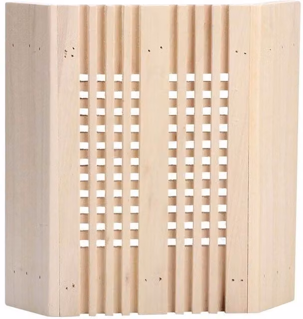 Pantalla cuadrada de madera beige para lámpara de sauna y baño de vapor DPZO